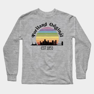 Portland Original Retro Rainbow Long Sleeve T-Shirt